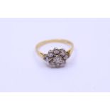 A Diamond gold floral cluster ring