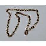 A gold belcher chain, weight approx 10g