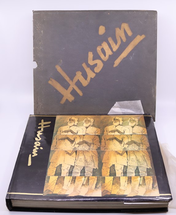 Husain a cased modern art book, India Art interest Tata Steel