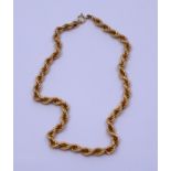 A 9ct rope twist chain. weight approx. 15g