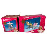 2x Barbie 'Holidays' Decorations. 1x Holiday Go Round, 1x Holiday Carriage. Boxes are in poor