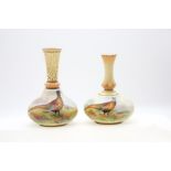 A late 19th/early 20th Century Locke & Co Worcester, shape no: 304 vase, reticulated neck, the