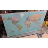 1960s/1970s large wall map of the world.