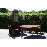 A good George III mahogany gateleg dining table, circa 1790, a standing corner cupboard, a Victorian