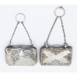 An art Nouveau silver purse, with repousse sinuous swirls and floral decoration, size approx 75 x