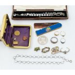 A collection of early 20th century costume jewellery to include a Riviera necklace of white paste