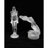 A  Lalique 'statuette Josephine 'depicting a nude lady in a curvaceous pose , together with a