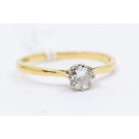 An 18ct gold diamond solitaire ring, the brilliant cut single stone of 0.5ct, ring size R, 2.32