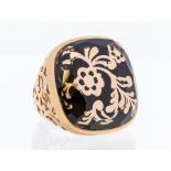 Pomellato Milan- an 18ct rose gold and rock crystal ring, comprising a cushion shaped faceted rock