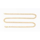 A 9ct gold flat curb link chain, length approx 18'', weight approx 13.6gms  Condition report: Good-