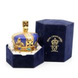 Royal Crown Derby Gold Stopper Paperweight; One Hundred Royal Years Crown in velvet box