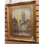 Pierre Le Boeuff (French fl.1899-1920) Angers  watercolour, 53 x 37cm  signed and titled, gilt frame