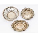 Three various early 20th Century shaped circular bon bon / trinket dishes, various dates and makers,