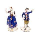 Pair of German early 20th century Porcelain figures of lady and gent dancing.