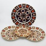 Royal Crown Derby 1128 Imari plates, one large, two medium, two small, all first quality