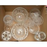 Collection of cut glass and crystal i.e. Bowls, Rose Bowls, Dishes and Glasses.