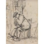 Achille-Emile Othon Friesz (French 1879-1949) Homme Assis, stamped signature, Charcoal, approx 25.