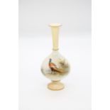 A Royal Worcester posy vase, shape no: 789/G, flared rim, the body painted with a cock Pheasant,