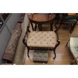 Edwardian Piano stool with Victorian foot stool and demilune table (3)