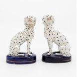 Pair of 19th century Staffordshire Dalmatian dogs.