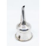 A George IV silver two section campana shaped wine funnel, with gadroon border pierced strainer,