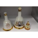 Three Ceramic Whisky Decanters