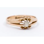 A 9ct rose gold and white sapphire set ring, wear to claws, size U, total gross weight approx 3.