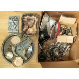 Collection of silver plated items in Pheasant table decoration trays, picture frames, candle