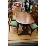 A 20th Century dining suite, comprising four Queen Anne style dining chairs and an oak dining