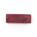 A piece of dyed rough ruby, weight approx 352.10carats, length approx 50mm x 21mm x 20mm, along with