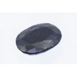 A large natural oval cut blue sapphire, weighing approx 30 carats, size approx 22 x 15mm, along