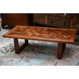A Danish Cado parquetry veneered coffee table, mid to late 20th Century, square sectioned frame