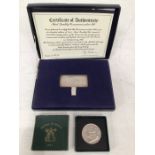 A Danbury Mint commemorative silver Concorde ingot, limited edition 0413/5000, boxed with