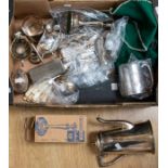 ***AUCTIONEER TO ANNOUNCE LOT WITHDRAWN*** A collection of silver plate to include: coffee pot, pair
