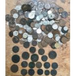 British and World Coins, includes 18th & 19th Century  token coins, early copper coins, with  some
