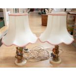 Pair of late 1960s Gobel table lamps with shades.