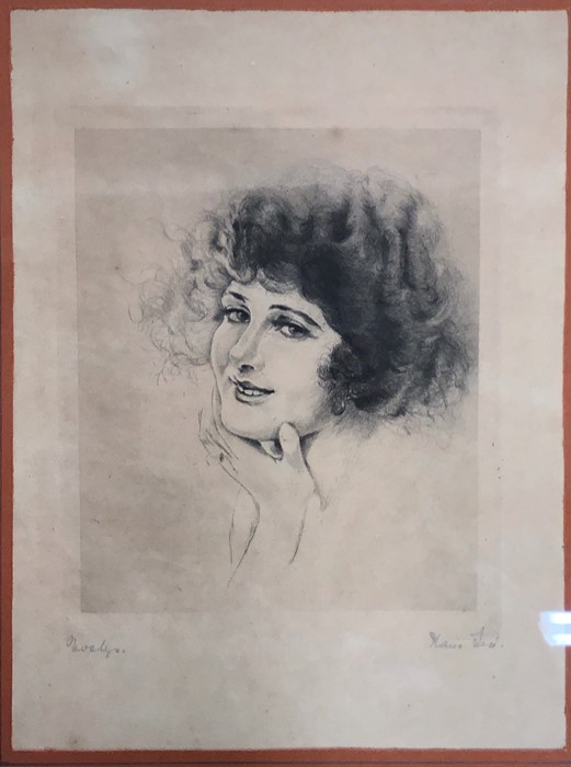 Signed & framed engraving titled ‘Evelyn’. - Image 2 of 6