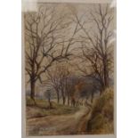 Two early 20th Century watercolours of country and wooded scenes, both signed, 33 x 23cm and 34 x