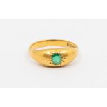 A 22ct gypsy set emerald ring, size N1/2, total gross weight approx 3.5gms  condition report: wear