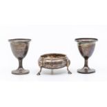 Two 19th Century Irish silver egg cups, maker's James le Bas & William Nolan, Dublin, later engraved