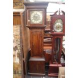 A mid to late 18th Century oak and mahogany cross-banded longcase clock by Joan Isabella Dodd, the