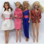 Barbie Dolls, four dolls, two made in China, one Taiwan and one Malaysia. All bodies marked 1966.