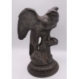 A 19th century cast iron model of an eagle, approx 27.5cm high