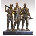 Frederick E Hart (American 1943-1999)  The Three Soldiers - a limited edition bronze maquette no: