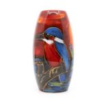 Anita Harris Art Pottery; Trial Skittle vase in Kingfisher pattern. Height approx 18cm. Signed in