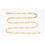 A 9ct gold chain of rectangular fancy link, length approx 18'', weight approx 17gms condition
