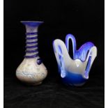 Studio blue glass vase and luste studio vase