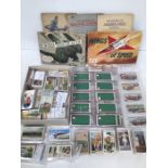 Collection of tea and cigarette cards with spare early 20th century album cards including Sport,