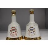 Two Bells Whisky Decanters, One Commemorating The Birth Of Prince William And The Other