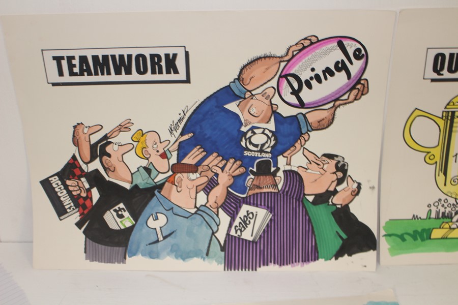 Malcolm McKormick; a collection of original advertising cartoons for 'Pringle Knitware' including - Image 9 of 9